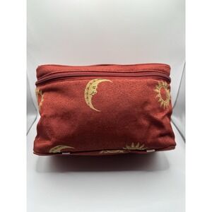 Y2K Celestial Make Up Bag - Red & Gold - Sun & Moon